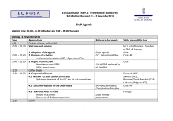 EUROSAI Goal Team 2 &ldquo;Professional Standards&rdquo; Draft Agenda