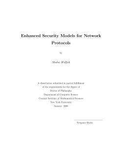 Enhanced Security Models for Network Protocols