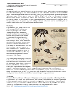Survival is a Roll of the Dice Information sheet Simulation 1: Without