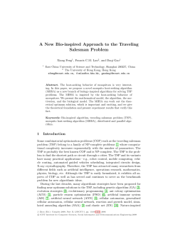 A New Bio-inspired Approach to the Traveling Salesman