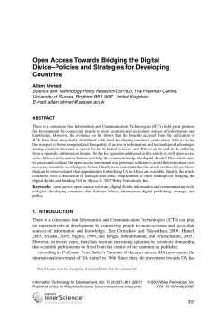 Open access towards bridging the digital divide-policies and - e-LIS