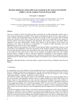 Decision making for urban solid waste treatment in the context of