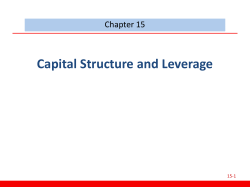 Capital Structure and Leverage