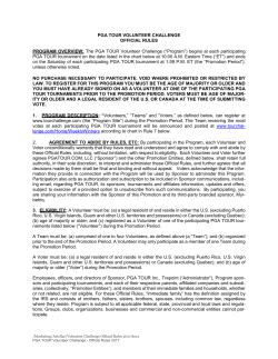 Official Rules - the PGA TOUR Volunteer Challenge!