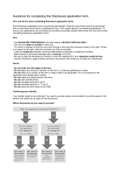 Guidance for completing the Disclosure application form