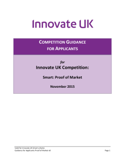 Guidance for Applicants Proof of Market