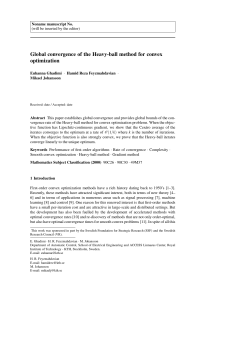 Global convergence of the Heavy-ball method for convex optimization