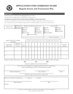 APPLICATION FOR COMBINED TEAMS Regular