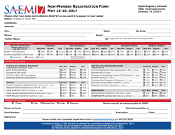 SAEM17 Registration Form NonMember
