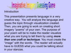 Imagery Guessing Game Activity 8th Grade