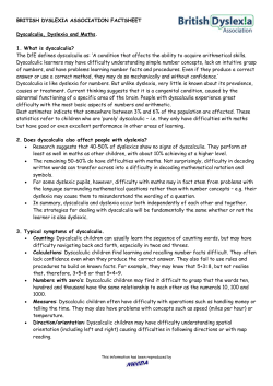 Dyscalculia