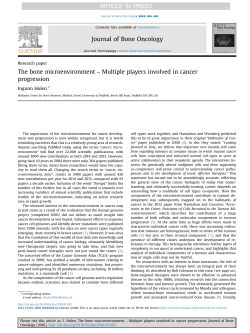 The bone microenvironment &ndash; Multiple players involved in cancer