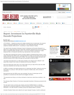 Investment In Fayetteville Shale Exceeds Projections | The Times