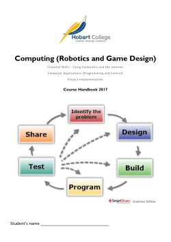 Robotics and Game Design &ndash; Course handbook 2017