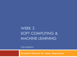 Machine Learning Week 2 Yosi Kristian