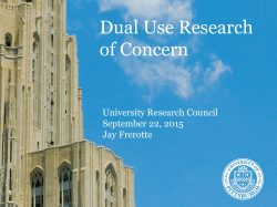 Dual Use Research of Concern