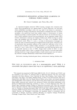 experience-weighted attraction learning in normal form games