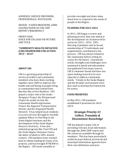 CHI Strategic Plan 2011 - 2014