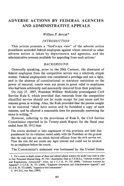 adverse actions by federal agencies and administrative appeals
