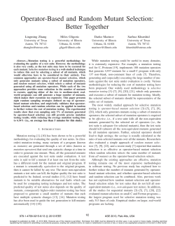 Operator-Based and Random Mutant Selection