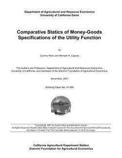 Comparative Statics of Money-Goods Specifications of