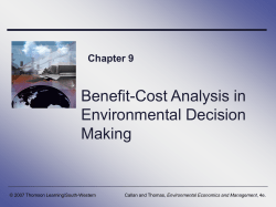 Benefit-Cost Analysis