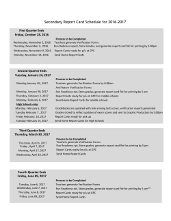Secondary Report Card Schedule for 2016-2017