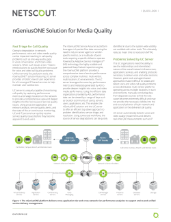nGeniusONE Solution for Media Quality