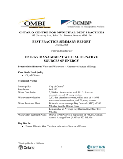 City of Ottawa Energy Management With Alternative Sources of Energy