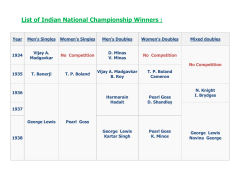 List of National Championship Winners since 1934