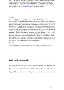 Doing Social Media Analytics