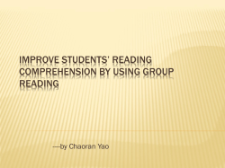Improve Students* Reading Comprehension by Using Group Reading