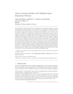 About Learning Models with Multiple Query Dependent Features