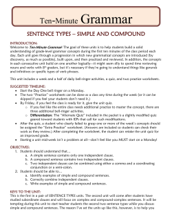 sentence types &ndash; simple and compound