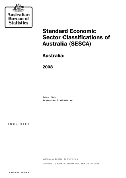 Standard Economic Sector Classifications of Australia (SESCA)