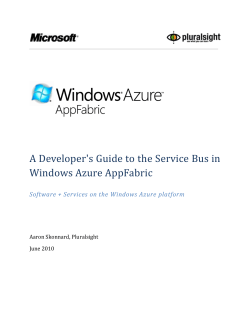 A Developer*s Guide to the Service Bus - Center