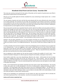 Parent/Carer questionnaire 2016/17 Results.
