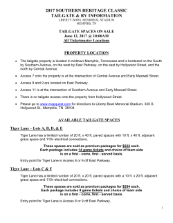 TAILGATE SPACES ON SALE June 12, 2017 @ 10:00AM All