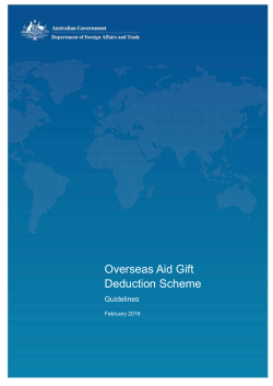 Overseas Aid Gift Deduction Scheme - Department of Foreign Affairs