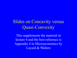 Slides on Concavity versus Quasi
