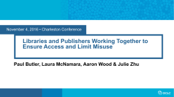 Libraries and Publishers Working Together to Ensure