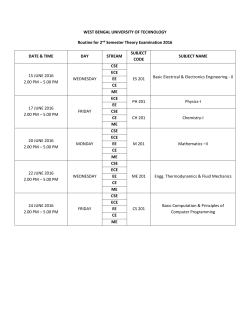 MAKAUT Even Semester Time Table, 2016
