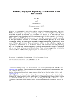 Selection, staging and sequencing in the recent Chinese privatization