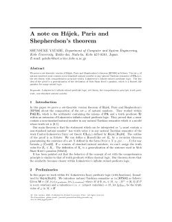 A note on H ajek, Paris and Shepherdson`s theorem