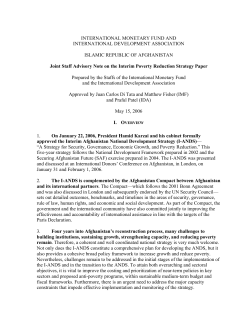 Islamic Republic of Afghanistan: Interim Poverty Reduction Strategy