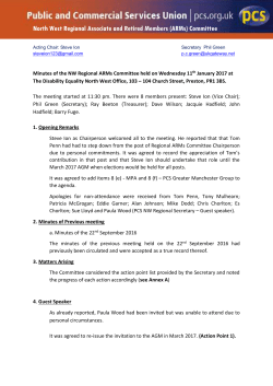 Minutes of Meeting 11 January 2017