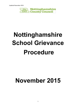 Nottinghamshire County Council Grievance Procedure