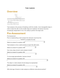 Task Analysis