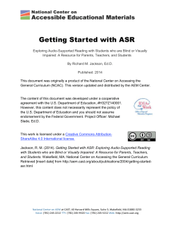 Getting Started With ASR - National Center on Accessible