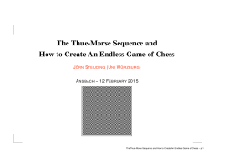 The Thue-Morse Sequence and How to Create An Endless Game of